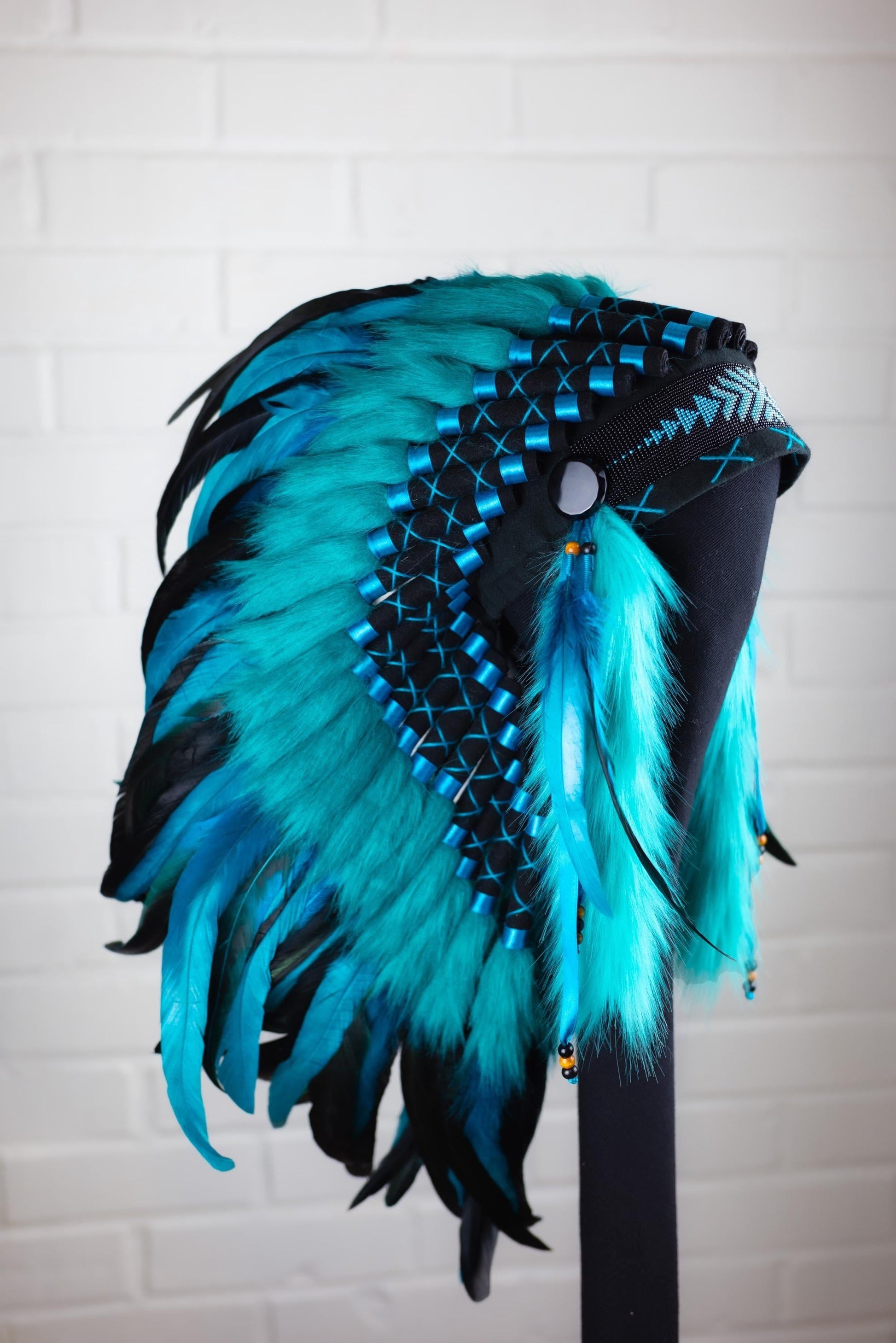 READY to SHIP Authentic Indian Headdress – Feathered Native American Inspired Costume Headpiece for Halloween Party