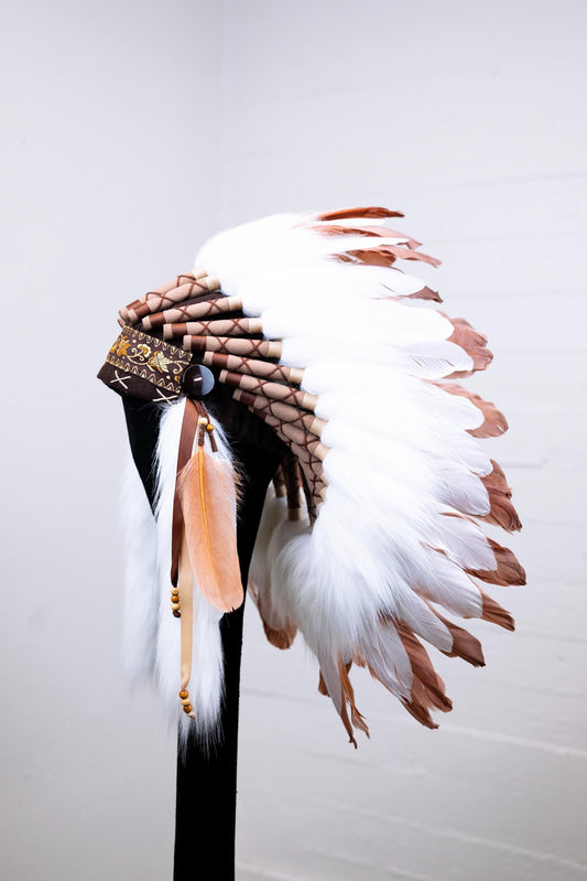 READY to SHIP Authentic Indian Headdress – Feathered Native American Inspired Costume Headpiece for Halloween Party