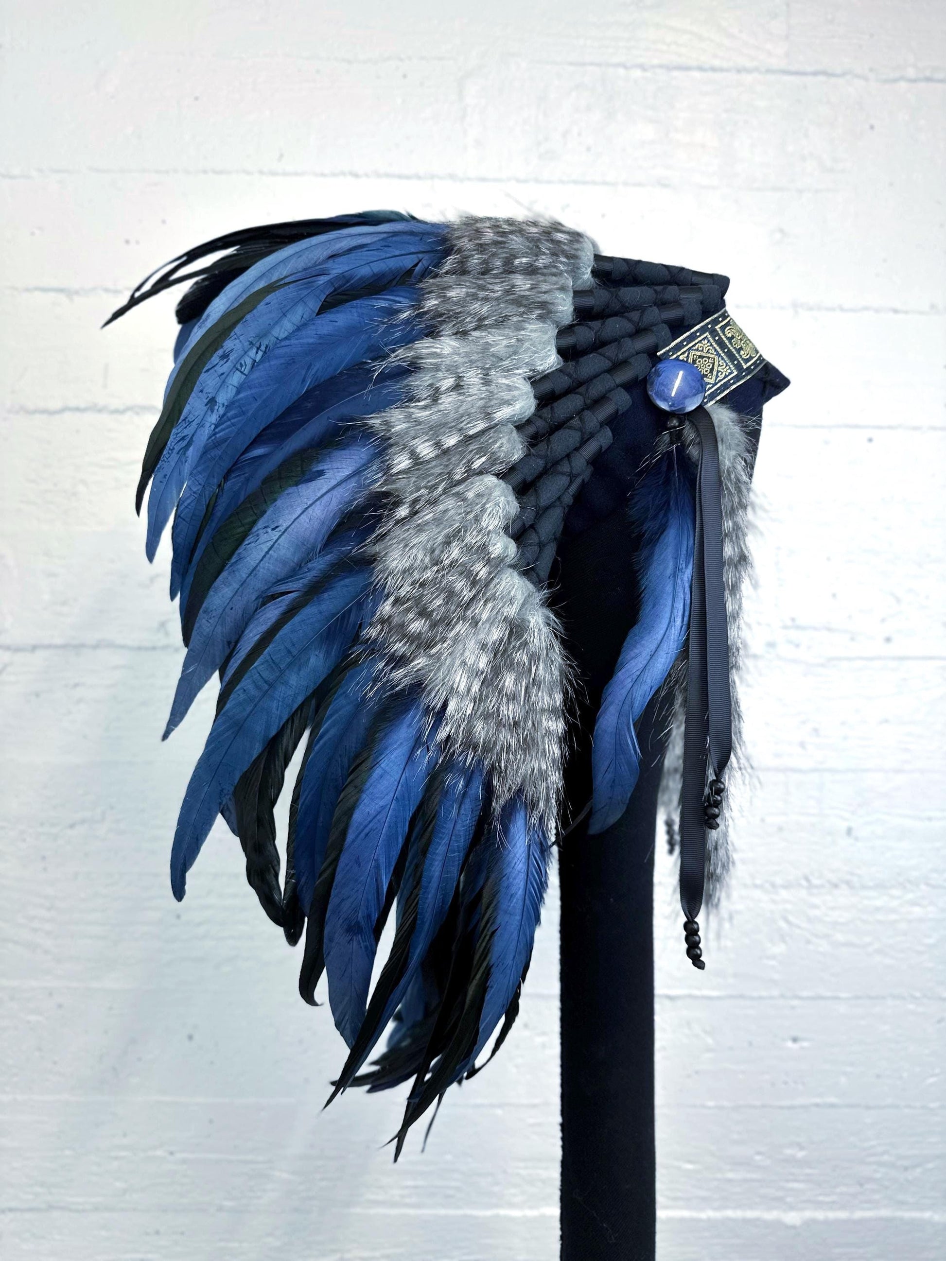 READY to SHIP Authentic Indian Headdress – Feathered Native American Inspired Costume Headpiece for Halloween Party